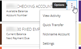 Asian Bank Corporation Online options button screenshot